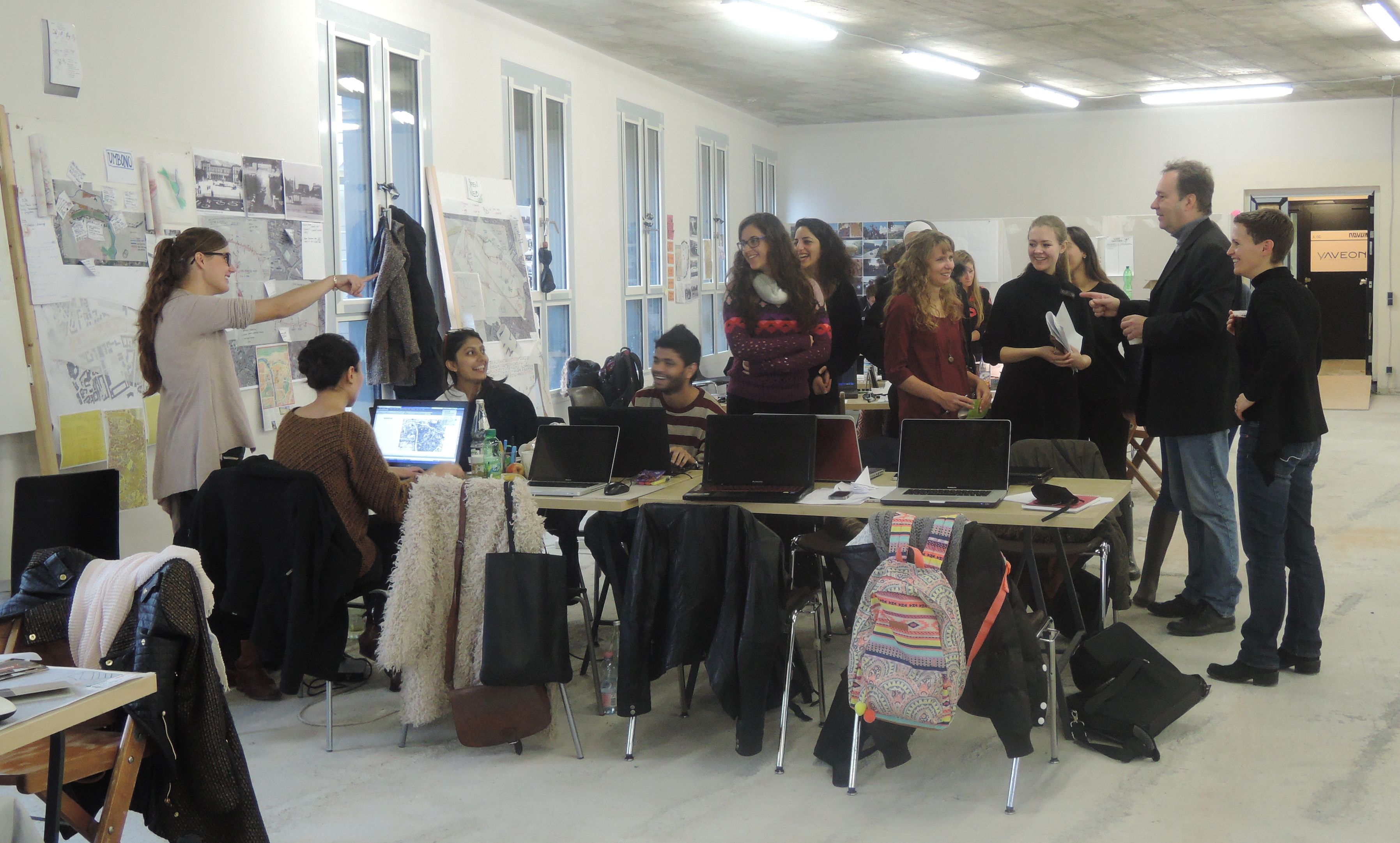 IMLA- and Design-Students with Claudia Frey and Juhani Karanka (1. and 2.f.r.)